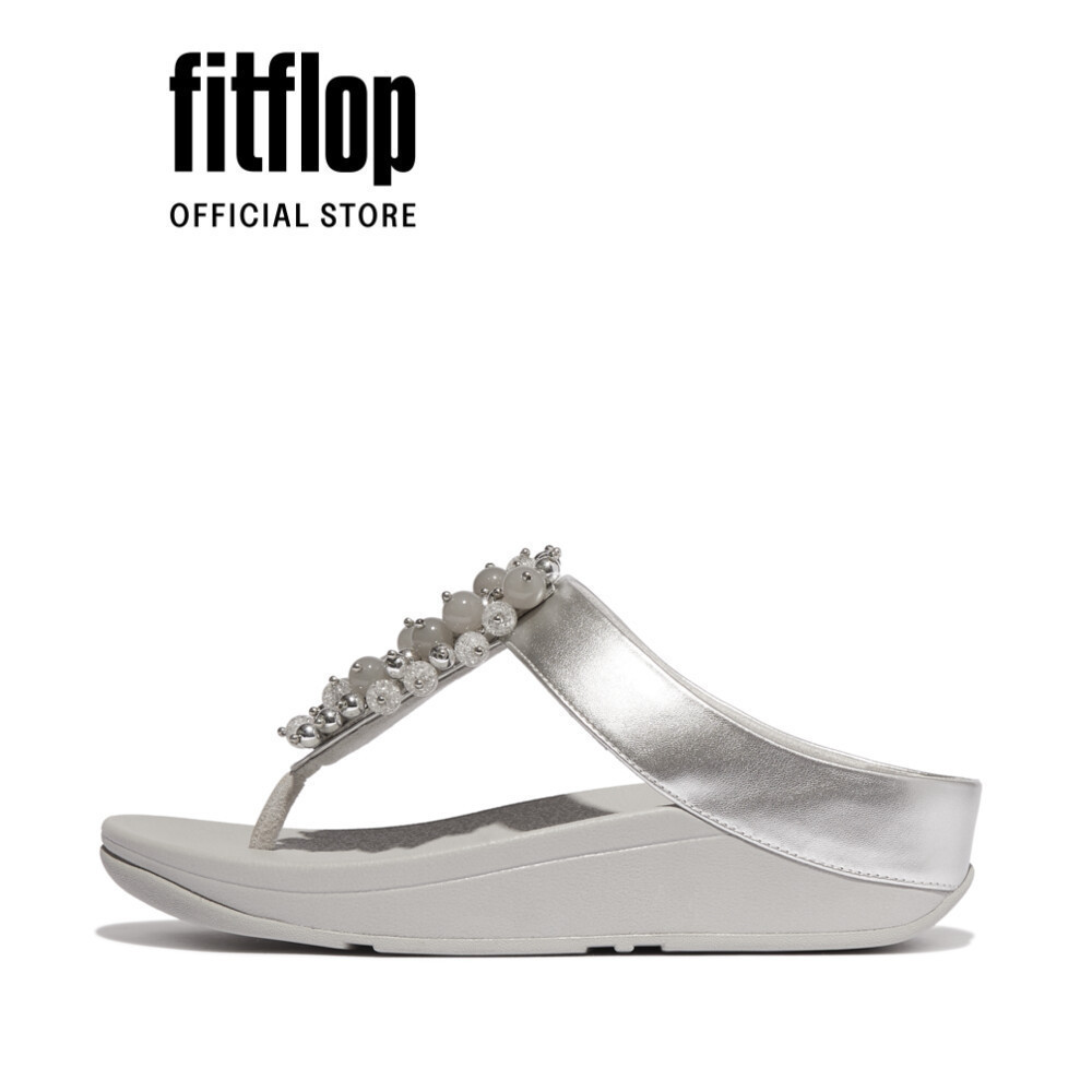 Xăng Đan Nữ FitFlop FINO Bauble-Bead Toe-Post - Silver - FOT - HI9-011