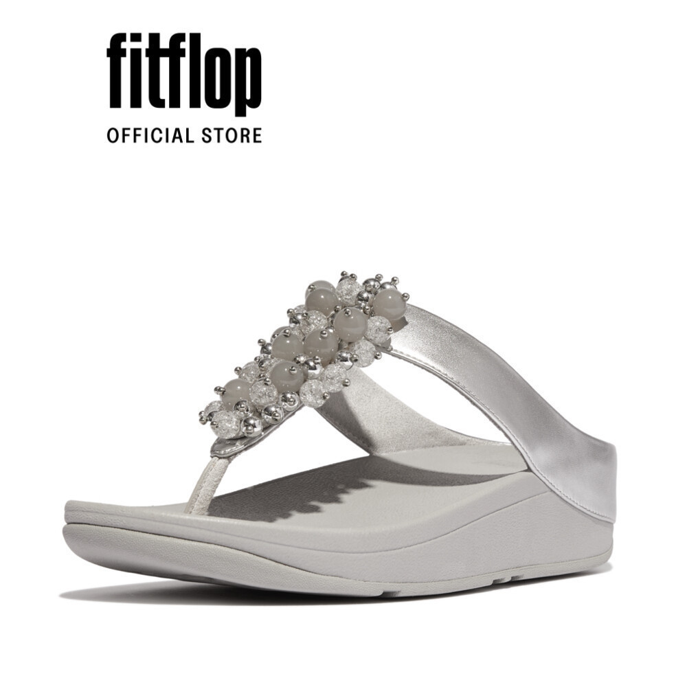 Xăng Đan Nữ FitFlop FINO Bauble-Bead Toe-Post - Silver - FOT - HI9-011