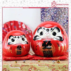 Tượng thần tài Daruma size lớn, búp bê Nhật Bản Daruma cầu tài, may mắn, tài lộc