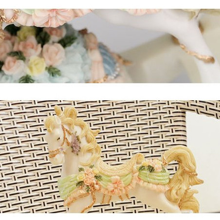 Hộp nhạc ngựa hoa văn Châu Âu tinh xảo, Đồ trang trí để bàn sáng tạo, quà tặng kỷ niệm