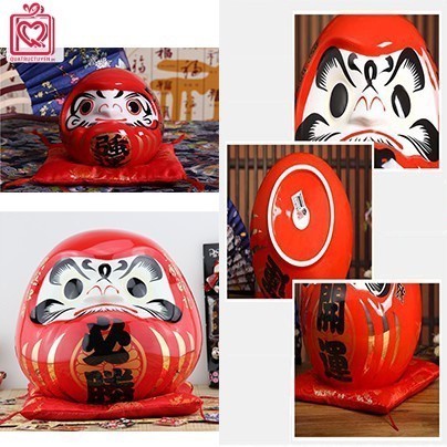 Tượng thần tài Daruma size lớn, búp bê Nhật Bản Daruma cầu tài, may mắn, tài lộc