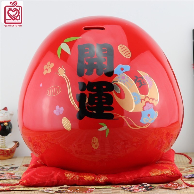 Tượng thần tài Daruma size lớn, búp bê Nhật Bản Daruma cầu tài, may mắn, tài lộc