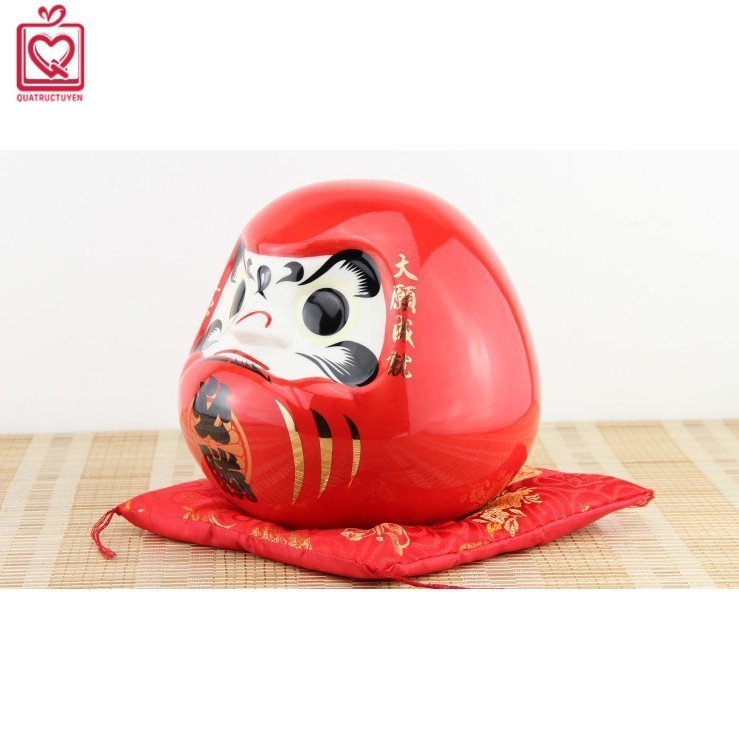 Tượng thần tài Daruma size lớn, búp bê Nhật Bản Daruma cầu tài, may mắn, tài lộc