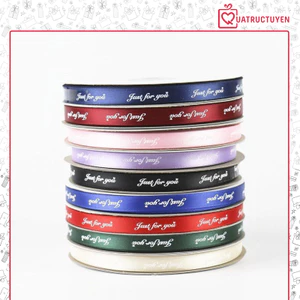 Cuộn ruy băng 1cm dài 32m in chữ Just for you RB12 cột nơ gói quà