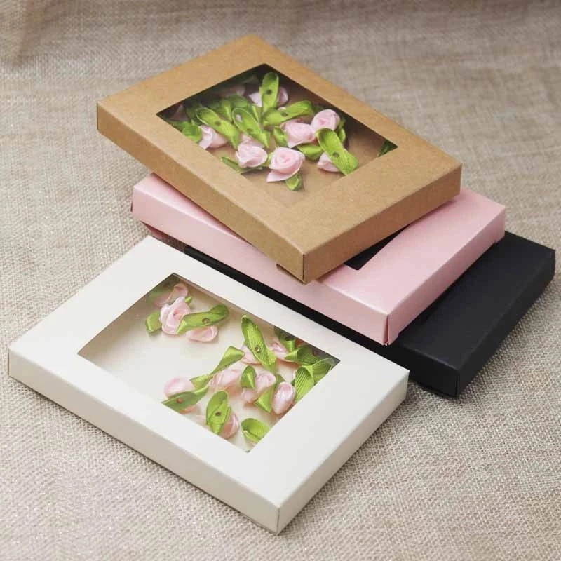 [Combo 3]Hộp cửa sổ đựng quà giấy kraft H55 Hộp cửa sổ trong đựng đồ handmade,khăn lụa,găng tay, tất