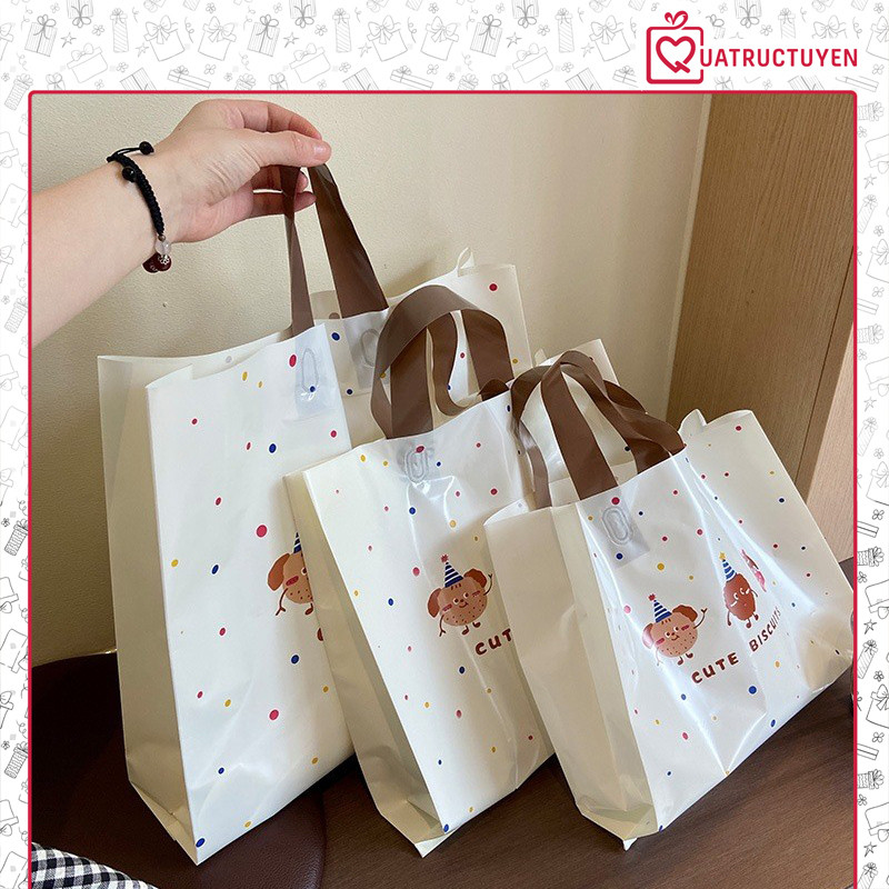 Set 5 túi bóng nhựanilon đựng đồ dễ thương in hình gấu cute TU47 Túi bóng đựng quần áo, quà tặng
