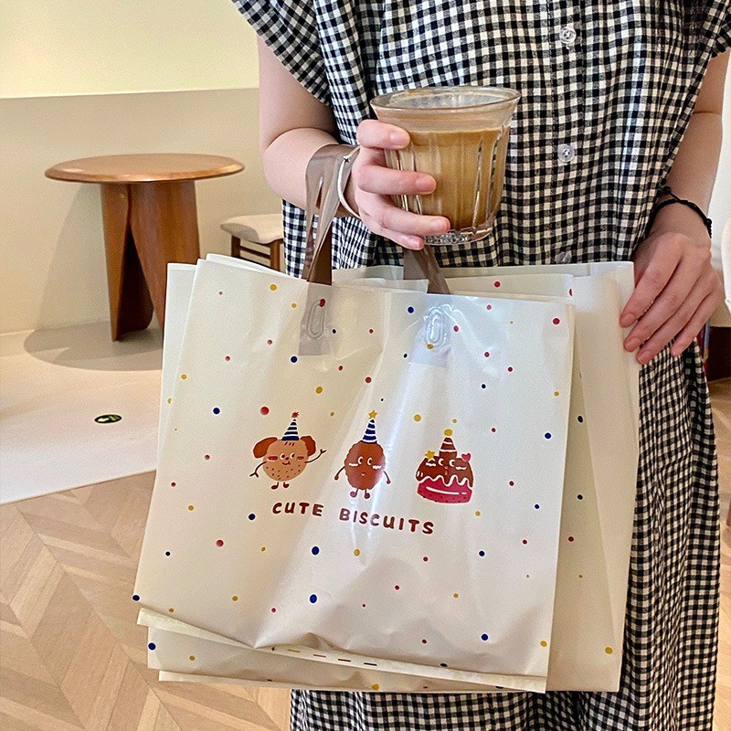 Set 5 túi bóng nhựanilon đựng đồ dễ thương in hình gấu cute TU47 Túi bóng đựng quần áo, quà tặng