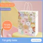 Túi giấy trắng kraft đựng quà tặng handmade sinh nhật in họa tiết họat hình thú đáng yêu TU40