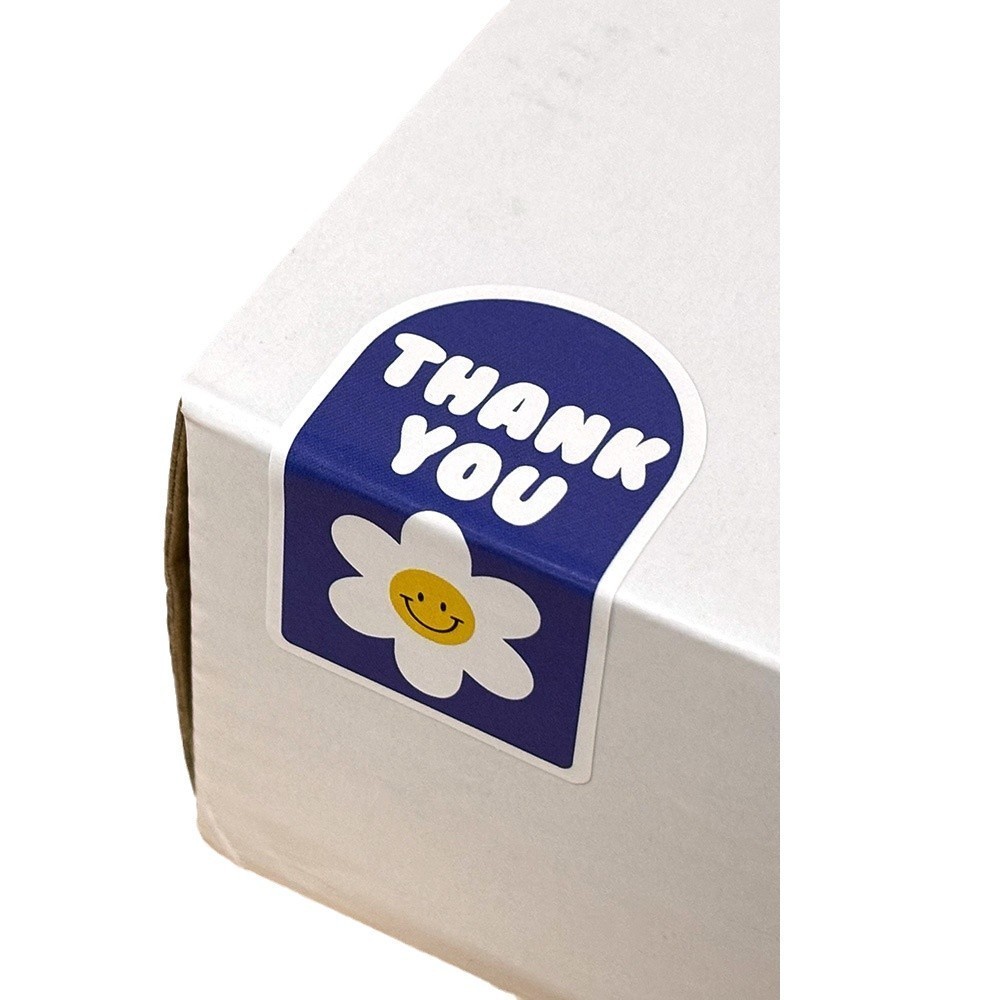 Set 100 sticker hoa Daisy TE68, TE69 tem dán Thankyou nhiều màu trang trí hộp, túi, đóng hàng
