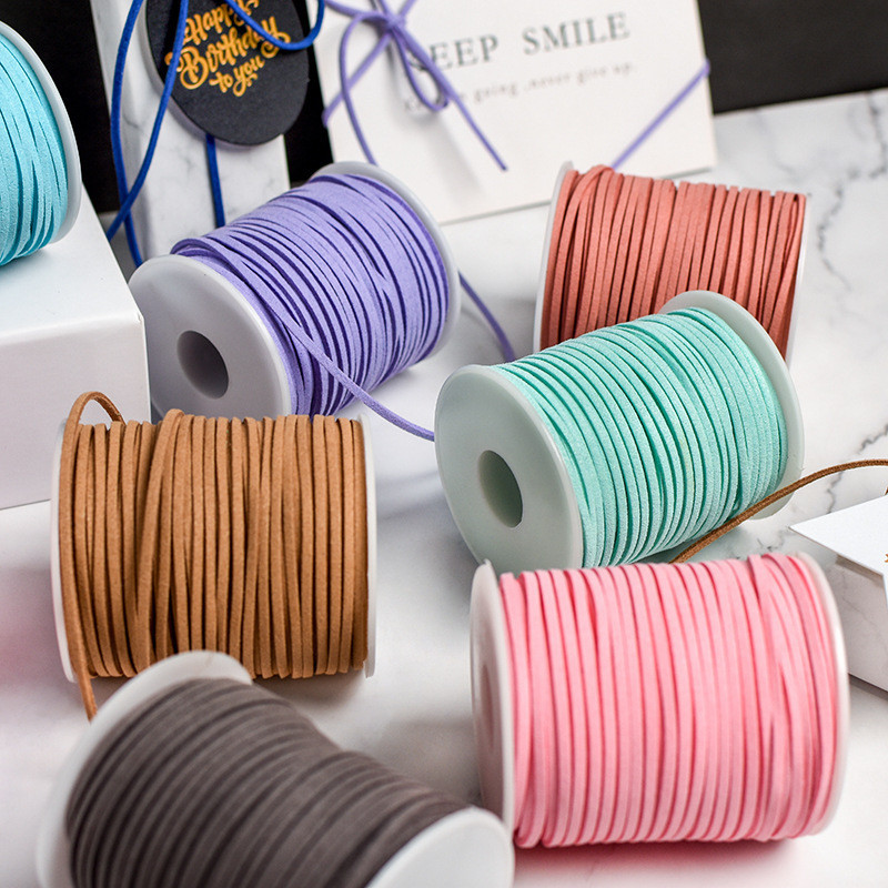 (Chiết lẻ) Dây ruy băng vải da làm nơ thắt hộp quà tặng, thiệp handmade - Nơ vải da lộn