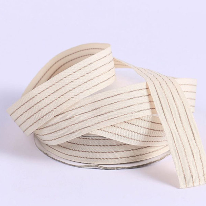 (lẻ 2m) Ruy băng vải cotton lanh sọc phong cách cổ điển họa tiết sọc vintage RB10