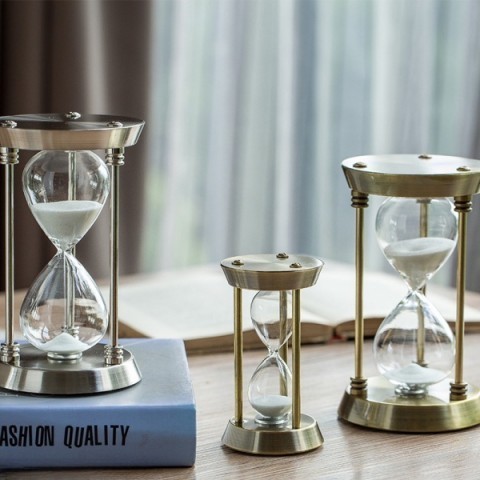 Đồng hồ cát kiểu dáng cổ điển 15 phút size mini 12cm vintage, decor trang trí nhà cửa