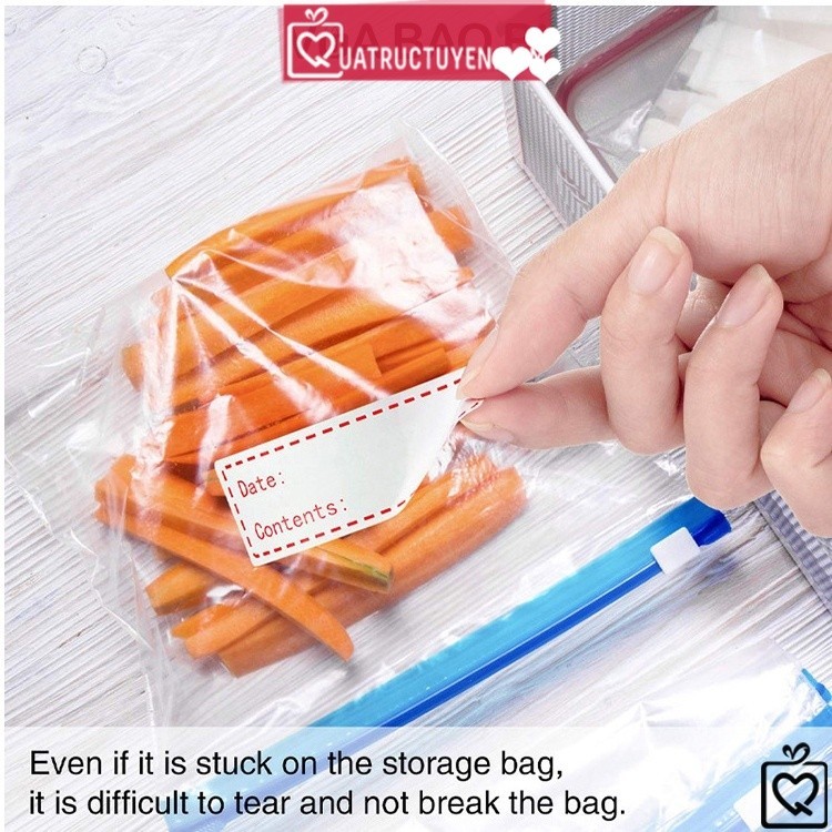 Cuộn 120 tem nhãn dán hộp thực phẩm TE09 decal đánh dấu tên hộp đựng bao bì tiện lợi