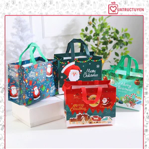 Túi giáng sinh vải không dệt TU39 32*25*17cm Túi quà Noel bằng vảichống thấm nước