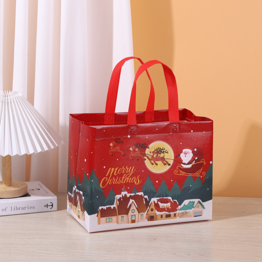 Túi giáng sinh vải không dệt TU39 32*25*17cm Túi quà Noel bằng vảichống thấm nước