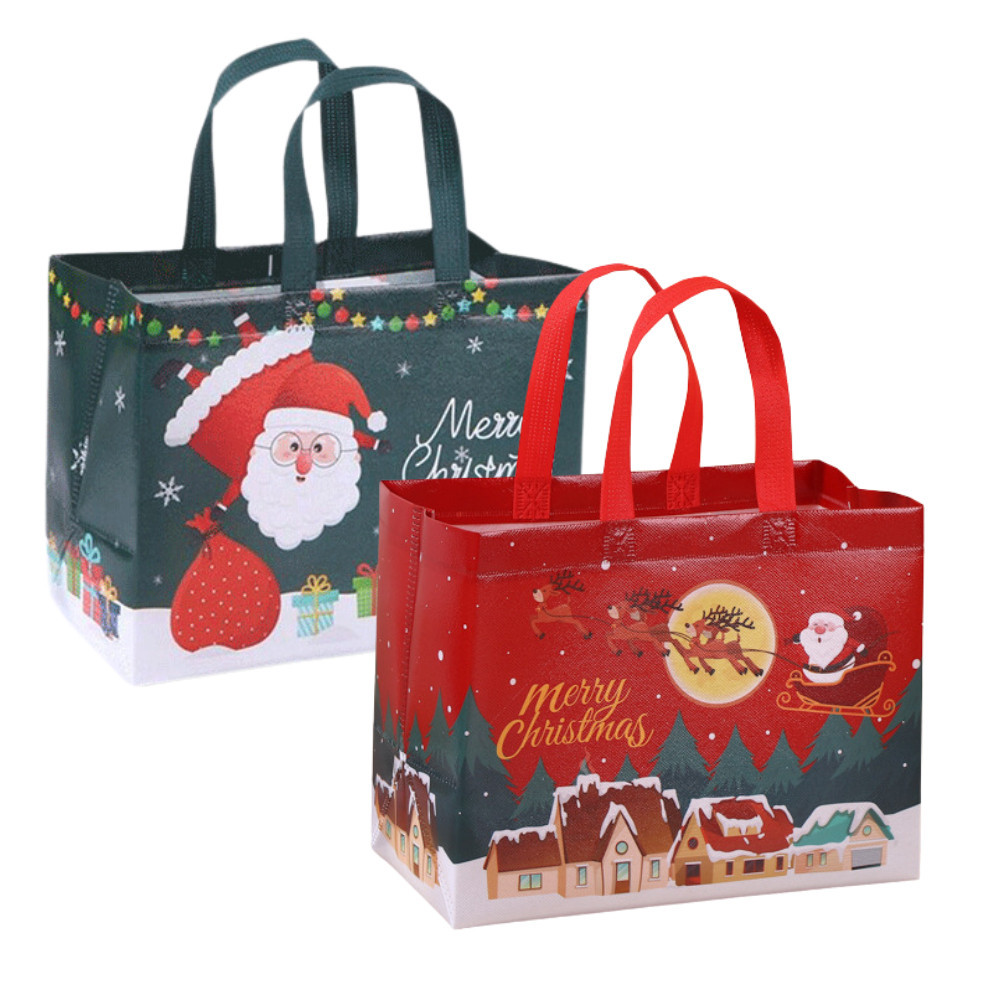 Túi giáng sinh vải không dệt TU39 32*25*17cm Túi quà Noel bằng vảichống thấm nước