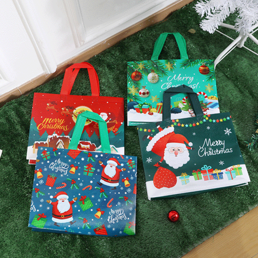 Túi giáng sinh vải không dệt TU39 32*25*17cm Túi quà Noel bằng vảichống thấm nước