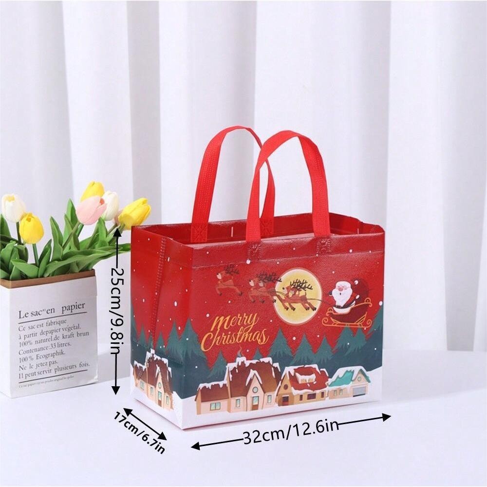 Túi giáng sinh vải không dệt TU39 32*25*17cm Túi quà Noel bằng vảichống thấm nước