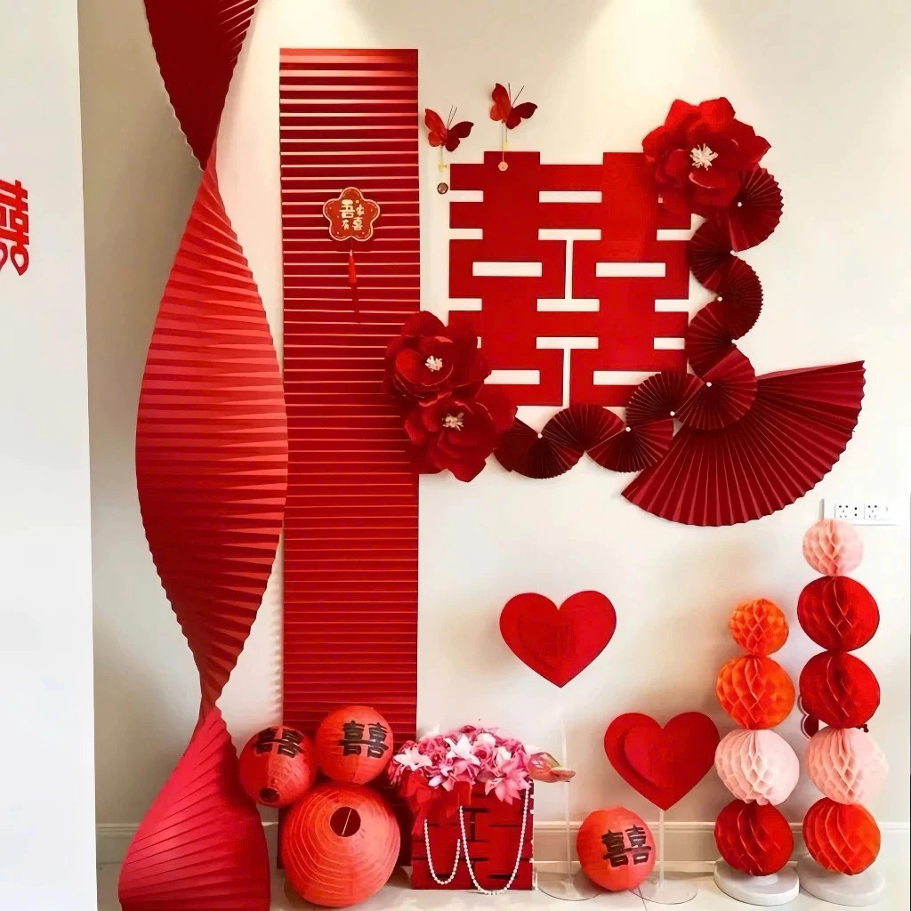 Dải giấy dài gợn sóng trang trí Tết, tiệc cưới,trung thu, Dải giấy gấp gợn sóng trang trí 30cm*3m