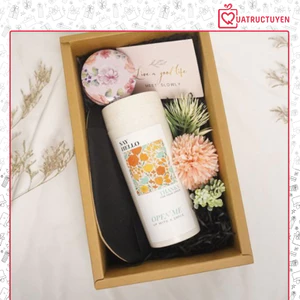 Set Quà tặng Luvgift Forest Dream Luv217 Bộ quà bình nước nhựa lúa mạch organic và nến thơm tặng người mình thương