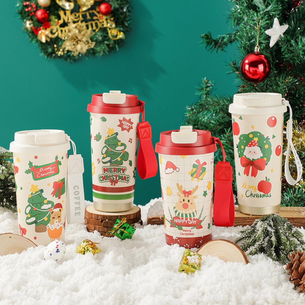 Cốc giữ nhiệt Giáng sinh, quà tặng noel  cốc họa tiết inox 304