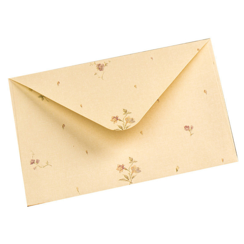 Phong bì/ giấy bưu thiếp kiểu bông hoa vintage viết thư, bưu thiếp phong cách cổ điển TE52 53