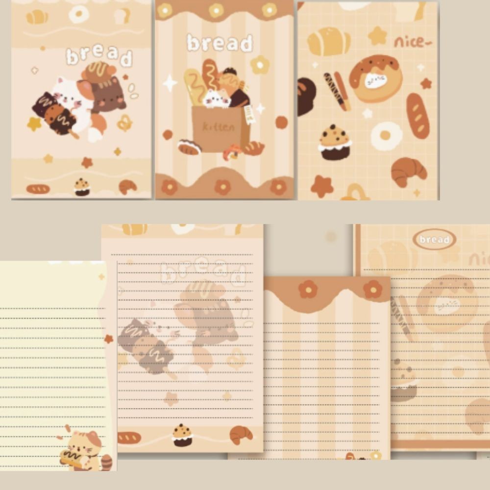 Set phong bì + giấy viết thư in hình dễ thương, cute, đáng yêu làm bưu thiếp, thiệp tặng quà