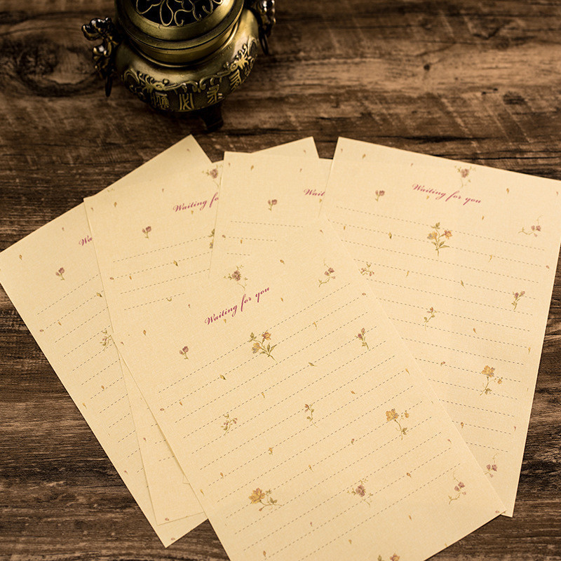 Phong bì/ giấy bưu thiếp kiểu bông hoa vintage viết thư, bưu thiếp phong cách cổ điển TE52 53