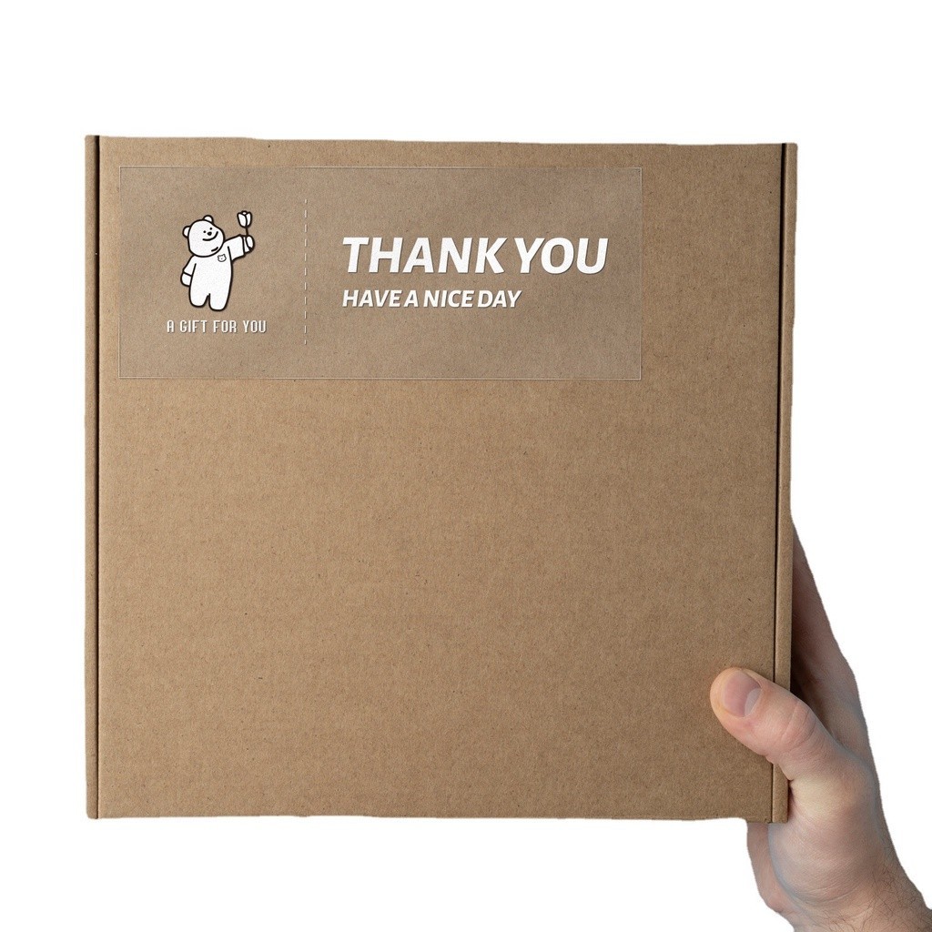 Decal nhựa trong suốt tem Thank you/ Best wishes TE20 nhựa dán hộp bao bì quà tặng chống nước VPPTueminh