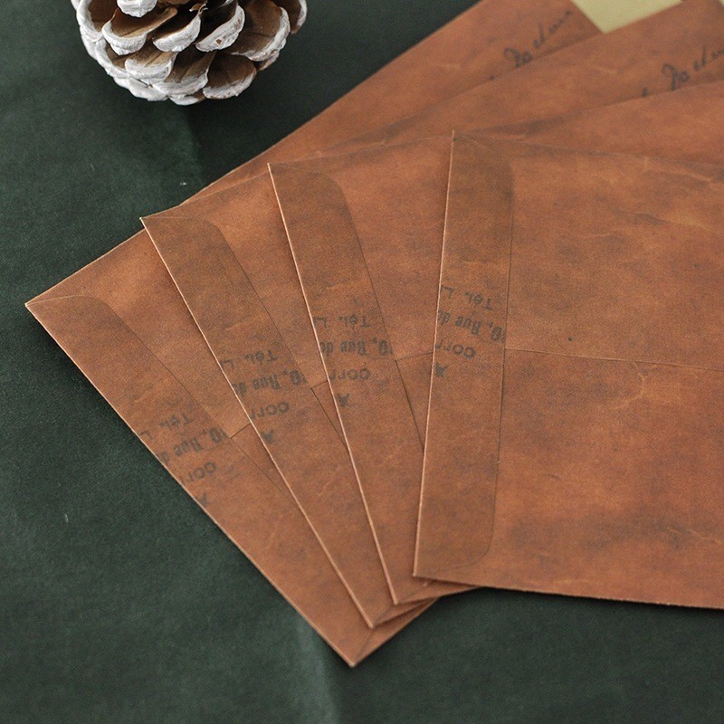 [Combo 3]Phong bì đựng thư cổ điển màu da bò retro 11*16cm bao giấy đựng thiệp nhỏ TH19 vintage