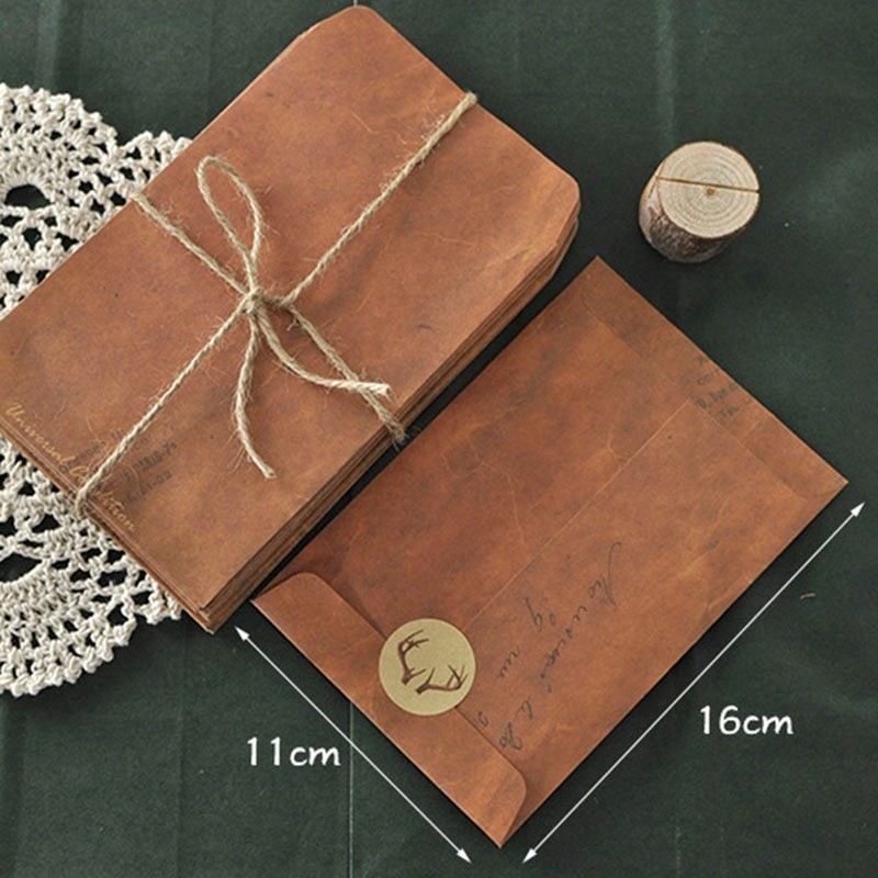 [Combo 3]Phong bì đựng thư cổ điển màu da bò retro 11*16cm bao giấy đựng thiệp nhỏ TH19 vintage