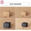 Hộp quà sinh nhật kraft vuông nắp cài thắt nơ kèm rơm lót, hộp giấy kraft mini 2 màu H50