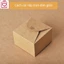 Hộp quà sinh nhật kraft vuông nắp cài thắt nơ kèm rơm lót, hộp giấy kraft mini 2 màu H50
