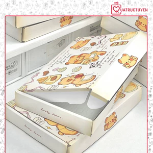 Combo 3 Hộp đựng quà nắp gấp pizza in hình họa tiết hoạt hình dễ thương 20*13*3cm H54