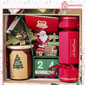 Set quà tặng luvgift Adorable box luv231 - Bộ quà tặng dịp giáng sinh nến thơm, hộp kẹo, lịch và sáp