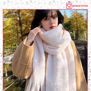 Khăn lông cừu cashmere đơn sắc sang trọng 35*230cm KH5 Quà Noel