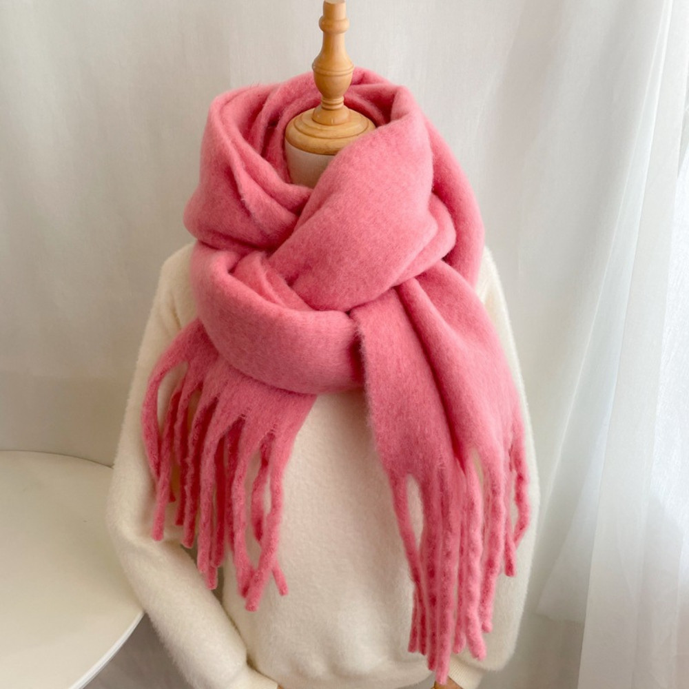 Khăn lông cừu cashmere đơn sắc sang trọng 35*230cm KH5 Quà Noel
