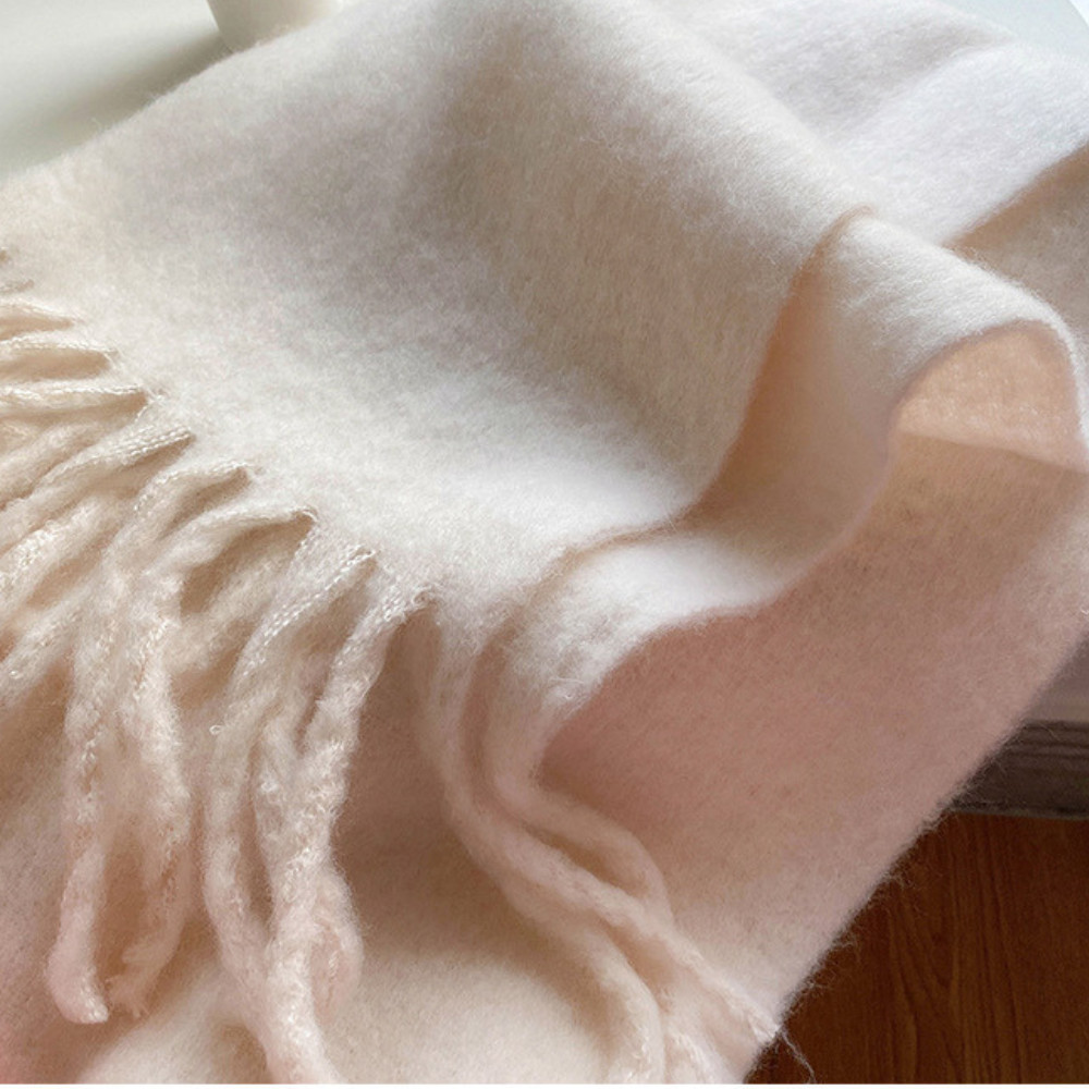 Khăn lông cừu cashmere đơn sắc sang trọng 35*230cm KH5 Quà Noel