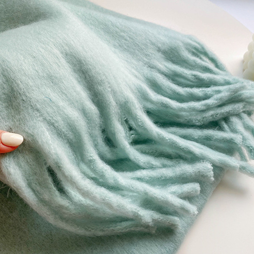 Khăn lông cừu cashmere đơn sắc sang trọng 35*230cm KH5 Quà Noel