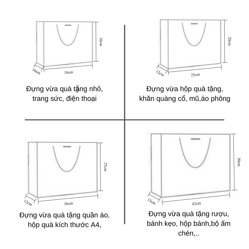 [Combo 3]Túi quà tặng cổ điển TU33 túi giấy đựng quà họa tiết trang trí sang trọng hoa văn đen trắng