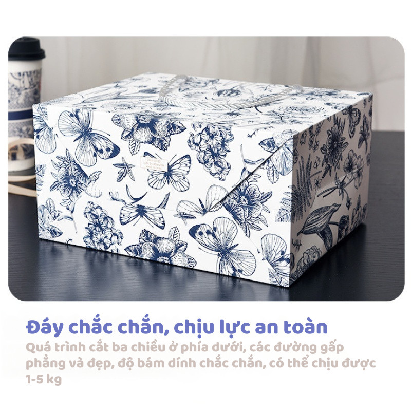 [Combo 3]Túi quà tặng cổ điển TU33 túi giấy đựng quà họa tiết trang trí sang trọng hoa văn đen trắng