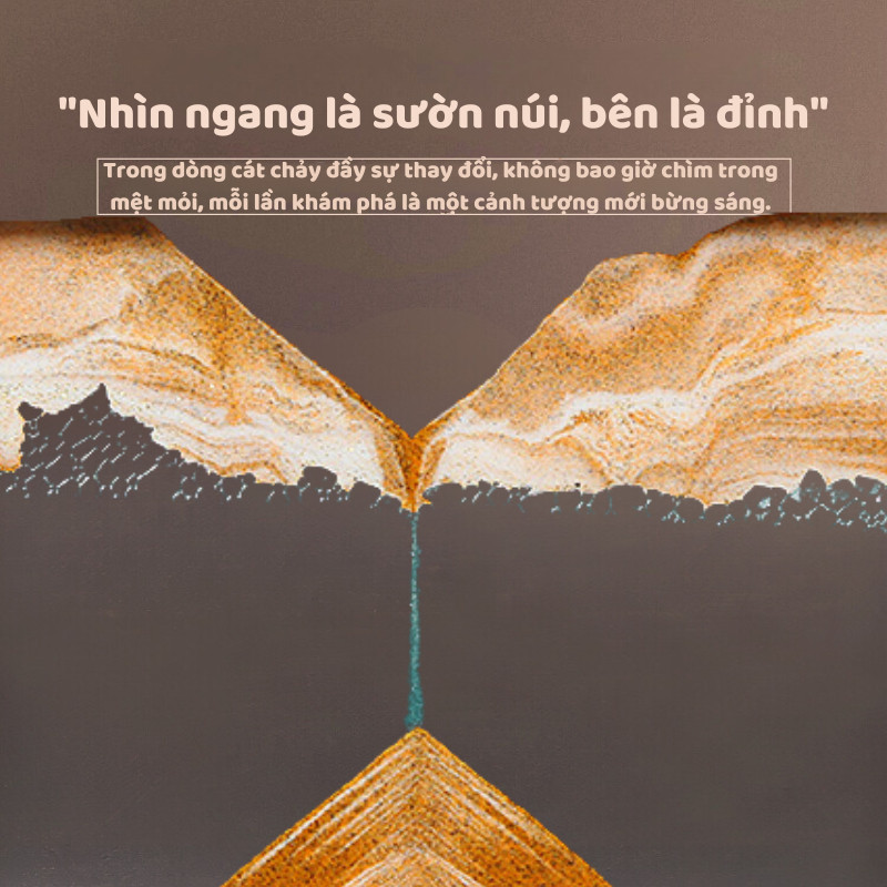 Tranh thác cát chảy nghệ thuật để bàn khung gỗ sáng tạo