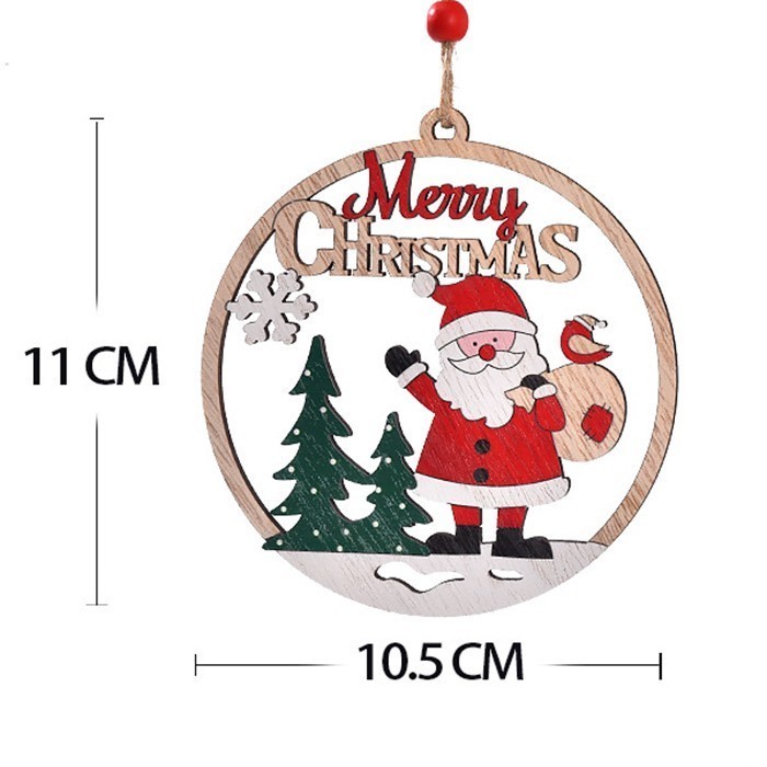 Biển treo Noel gỗ tròn 11cm GS01 biển gỗ trang trí giáng sinh treo cây thông, cửa ra vào trang trí shop cửa hàng