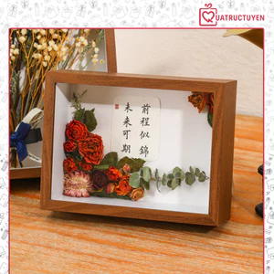 Khung ảnh gỗ trơn 3D nắp mica sâu lòng 3cm Decor handmade,trưng bày hoa khô, tiêu bản