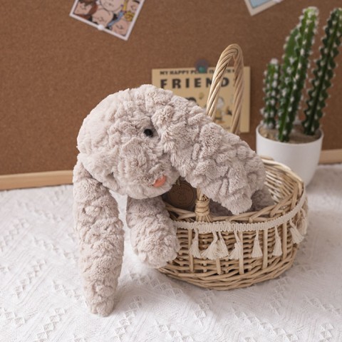 Thỏ bông cho bé lông siêu mềm Bunny màu be/ trắng dễ thương 35cm
