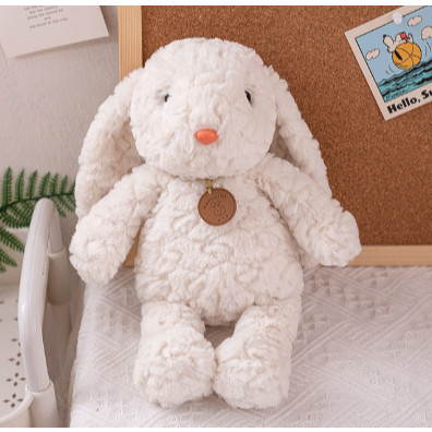 Thỏ bông cho bé lông siêu mềm Bunny màu be/ trắng dễ thương 35cm