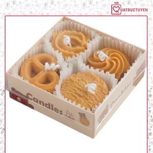 Set 4 nến thơm nghệ thuật hình Bánh quy Cookie dễ thương, hộp nến thơm tạo hình cute trang trí set