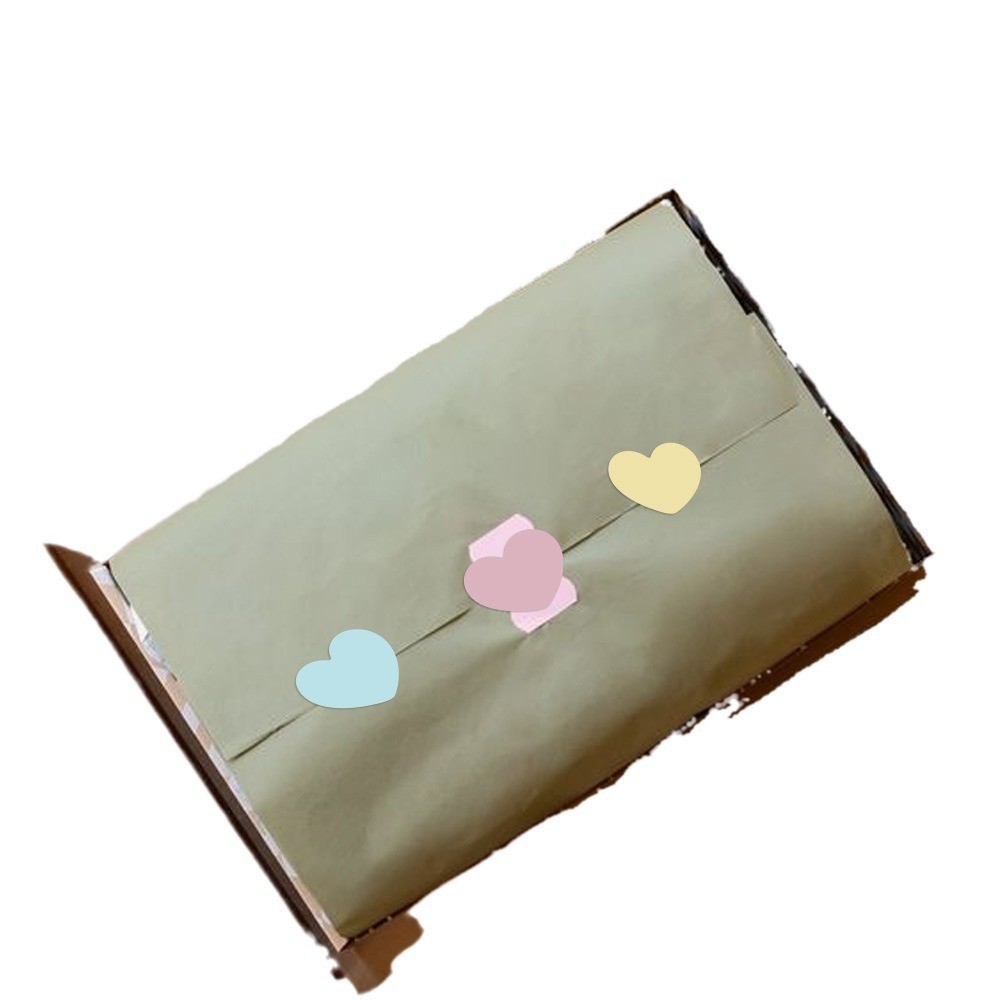 [Combo 3]Set 50 miếng dán sticker trái tim màu pastel TE63 nhãn dán niêm phong, trang trí, hộp quà tặng
