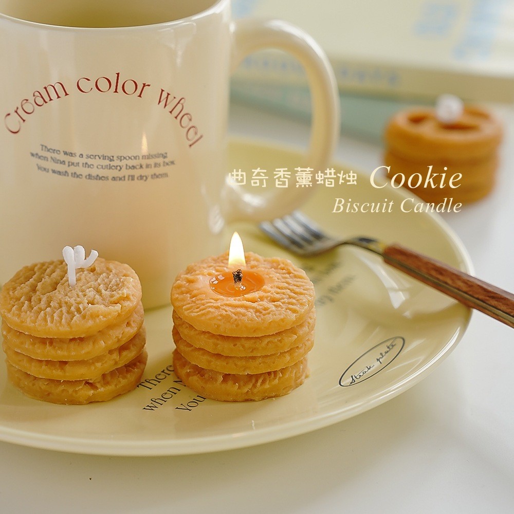 Set 4 nến thơm nghệ thuật hình Bánh quy Cookie dễ thương, hộp nến thơm tạo hình cute trang trí set