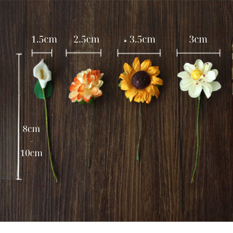 [Combo 2]Hoa giấy decor, trang trí thiệp quà tặng, Tag dán hoa handmade dán thiệp, bưu thiếp độc đáo